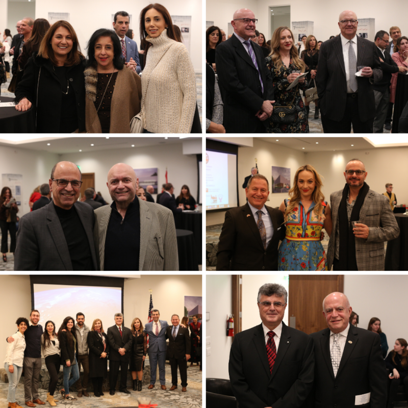 Collage of pictures of participants and attendees at the opening.
